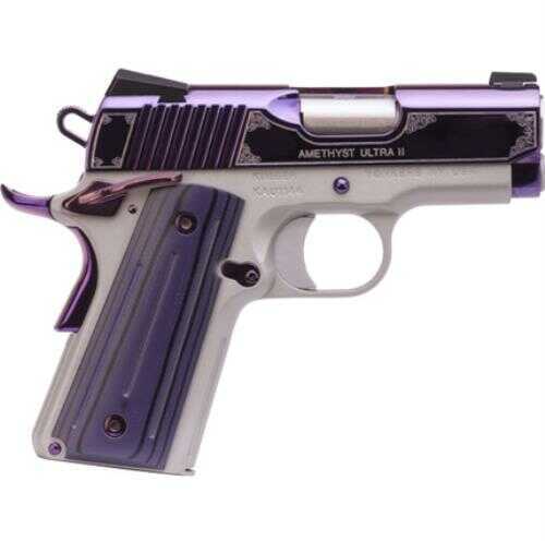 Click to see larger image. Kimber Amethyst Ultra II 9mm 3" Barrel Tritium Night Sights 8rd Magazine Satin Silver Frame Purple PVD Finish Slide