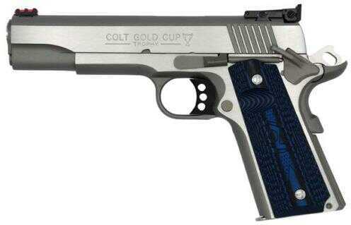 Colt Gold Cup Lite Semi Automatic Pistol 38 Super 5" Barrel 8 Round Blue G10 Checkered With Scallop Grip Top Stainless Slide