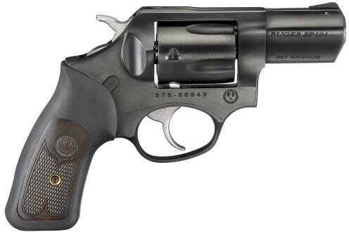 Ruger SP101 Revolver 357 Magnum 2.25" Barrel 5 Shot Black Rubber Grip With Wood Insert Blued Finish