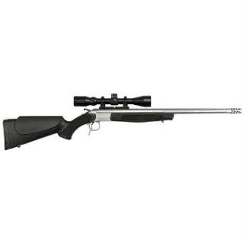 CVA Scout V2 Single Shot Break Open Rifle With Scope and Case Package 450 Bushmaster 25" Barrel W/Muzzle Brake Stainless Steel, Black,