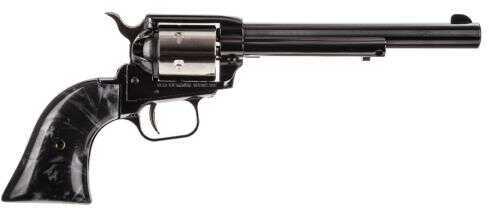 Heritage Rough Rider .22 LR Single <span style="font-weight:bolder; ">Action</span> Rimfire Revolver 6.5" Barrel 6 Rounds Synthetic Black Pearl Grips Two Tone Stainless/Black Finish