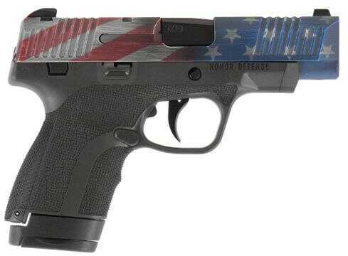 Honor Defense Guard Sub-Compact Semi Automatic Pistol 9mm 3.2" Barrel 7 & 8 Round Capacity American Flag Cerakote Slide