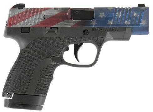 Honor Defense Guard Sub-Compact Semi Automatic Pistol 9mm 3.2" Barrel 7 & 8 Round Capacity American Flag Cerakote Slide