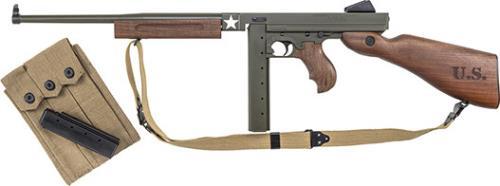 Thompson TM1C1 M1 Carbine Tanker Semi-Automatic Rifle 45 ACP 16.5" Barrel 30/20 Round Capacity Fixed Walnut Stock OD Green