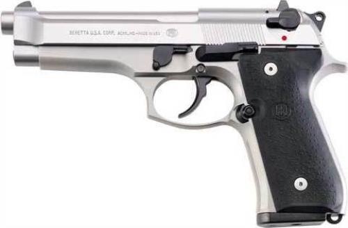 Click to see larger image. Beretta 92FS Inox Semi Automatic Pistol 9mm 4.9" Barrel 10 Round Stainless Steel