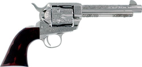 Cimarron Buffalo Bill Cody Revolver .45 Long Colt 5.5" Barrel 6 Round Engraved Nickel Finish