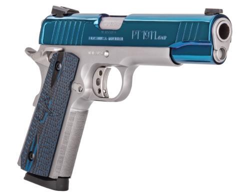 Taurus 1911 Semi Automatic Pistol 45 ACP 5.0" Barrel 8 Round Capacity Custom VZ Grips Stainless Steel Frame High Polish Blue PVD Slide