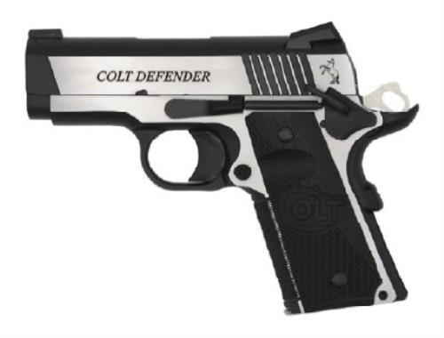 Colt Combat Elite Defender Semi-Automatic Pistol 9mm 3" Barrel 9rd Stainless Steel/Black Two-Tone