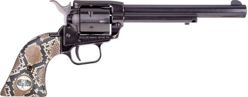 Heritage Revolver .22 Long Rifle 6" Barrel 6 Round Blued with Snake Skin Grips