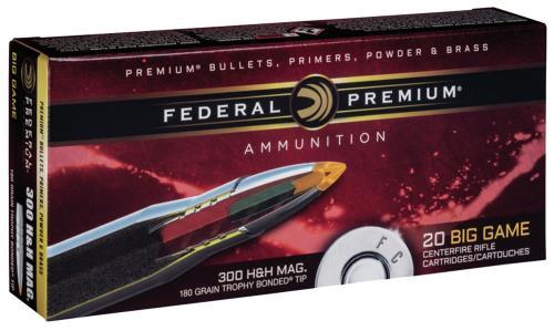 300 <span style="font-weight:bolder; ">H&H </span>20 Rounds Ammunition Federal Cartridge 180 Grain Polymer Tip