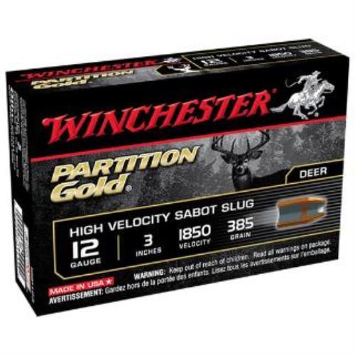 12 Gauge 5 Rounds Ammunition Winchester 3" 385 Gr Sabot Slug #Sabot