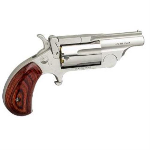 North American Arms Ranger II Revolver 22 Winchester Magnum Rimfire 1.63" Barrel 5 Round Stainless Steel with Rosewood Bird's Head Grips