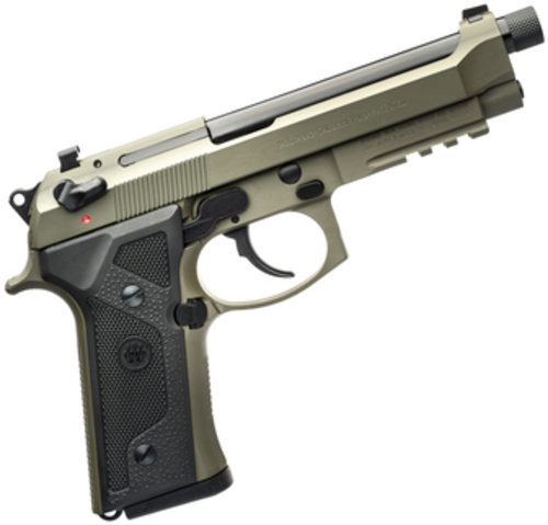 Beretta M9A3 Italy Type F Semi Automatic Pistol 9mm Luger 5.2" Threaded Barrel 17 Round Capacity Green Steel Frame Black Slide