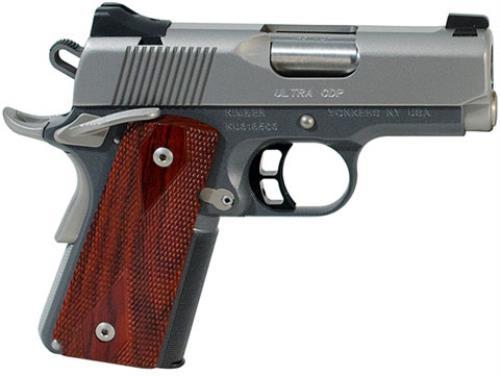 KIMBER 45ACP ULTRA CDP 3" Barrel 7+1 Capacity Rosewood Grips Tritium Night Sights Charcoal Gray/Satin Silver Finish