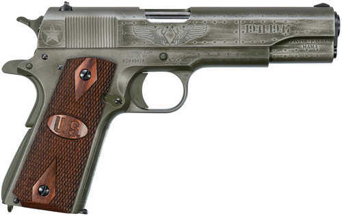 Thompson 1911 45 ACP Semi Automatic Pistol 5" Barrel 7 Round Capacity Checkered Wood With US Logo Grip
