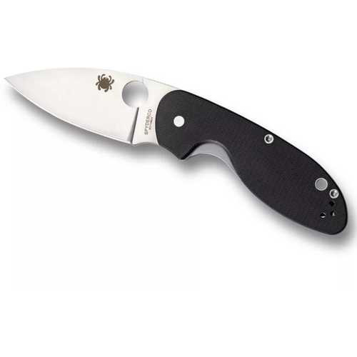 Spyderco Efficient Folding Knife 8Cr13MoV Plain Drop Point Circle Thumb Hole/Pocket Clip 3" Black G10 C216GP