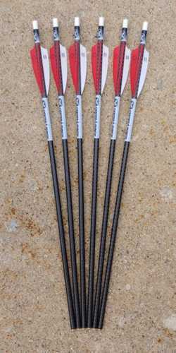 TenPoint Crossbow Technologies EVO-X Center Punch 20" Carbon Bolt 3.5" Vanes Red/White Per 6