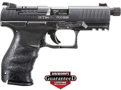 Walther Arms Inc. PPQ M1 Q4 TAC 9mm 17+1 Round Capacity 4.6" Threaded Barrel 1/2 x 28 Black Finish