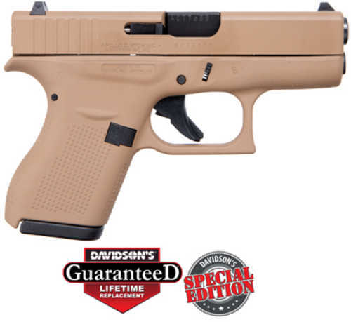 Glock 42 Davidsons Dark Earth 380 ACP 6+1 Round Capacity 3.26" Barrel Cerakote Finish