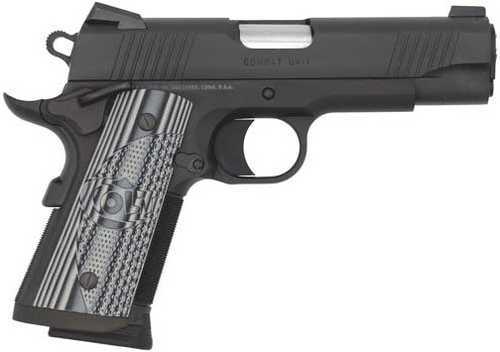 Colt Commander Pistol 9mm Black Finish Novak Sights 8-shot G10 Checkered Gray Grip