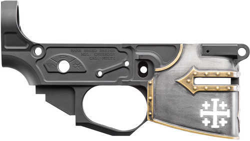 Spikes Tactical Rare Breed Crusader Stripped AR-15 Lower Receiver 7075-T6 Billet Aluminum Painted Magwell Multi-Cal Marked Black