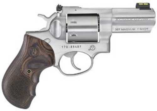 Ruger GP100 Talo Exclusive Revolver 357 Magnum 3" Barrel Stainless Steel Unfluted 7 Round Checkered Hardwood Grips