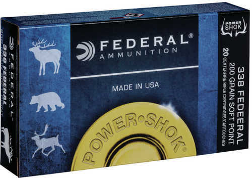 338 Federal 20 Rounds Ammunition Cartridge 200 Grain Soft Point