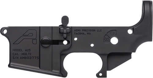 Aero Precision AR-15 Ambidextrous Stripped Lower Receiver with PDQ Bolt Release Multi Caliber Marked 7075-T6 Aluminum Black