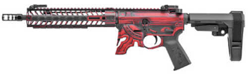 Click to see larger image. Spikes Tactical Spartan Semi-automatic Ar Pistol With Sba3 Stabilizing Brace 5.56 Nato 11.5" Barrel Red Battleworn Finish No Magazine