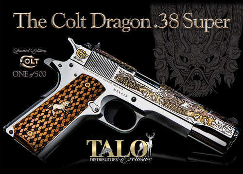 Talo Colt Government 1911 Mexican Dragon Pistol 38 Super O2091MEX 1 Of 500 Made