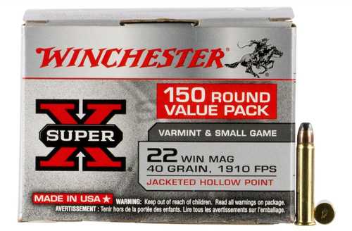22 Winchester Magnum Rimfire 150 Rounds Ammunition 40 Grain Jacketed Hollow Point