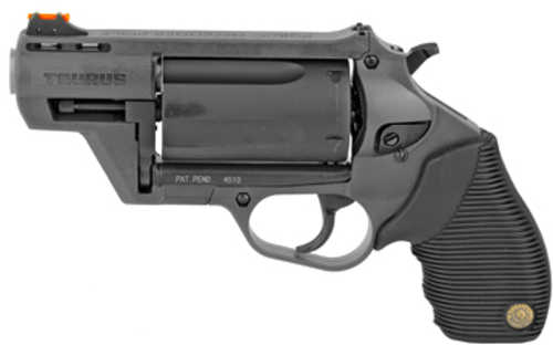 Click to see larger image. Taurus Judge Public Defender Medium Frame 410 Gauge/45LC 2" Barrel 2.5" Chamber Gray Polymer Rubber Grips Fixed Sights 5Rd 2-441021GRY
