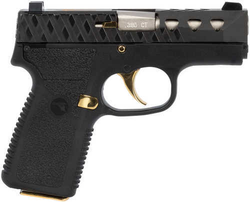 Kahr M380 Semi Automatic Pistol 380 ACP 3" Barrel Black With Gold Accents