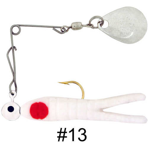 H&H Lure H&H Tiny Spin-Nickel 1/32 12/cd White Red Dot CTS-13