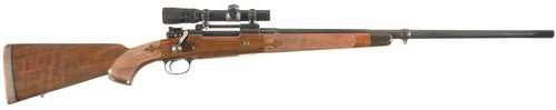 Custom Mauser Used Rifle 458 Winchester Magnum 24" Part Octagon Round Barrel With Muzzle Break And Fancy Walnut Stock