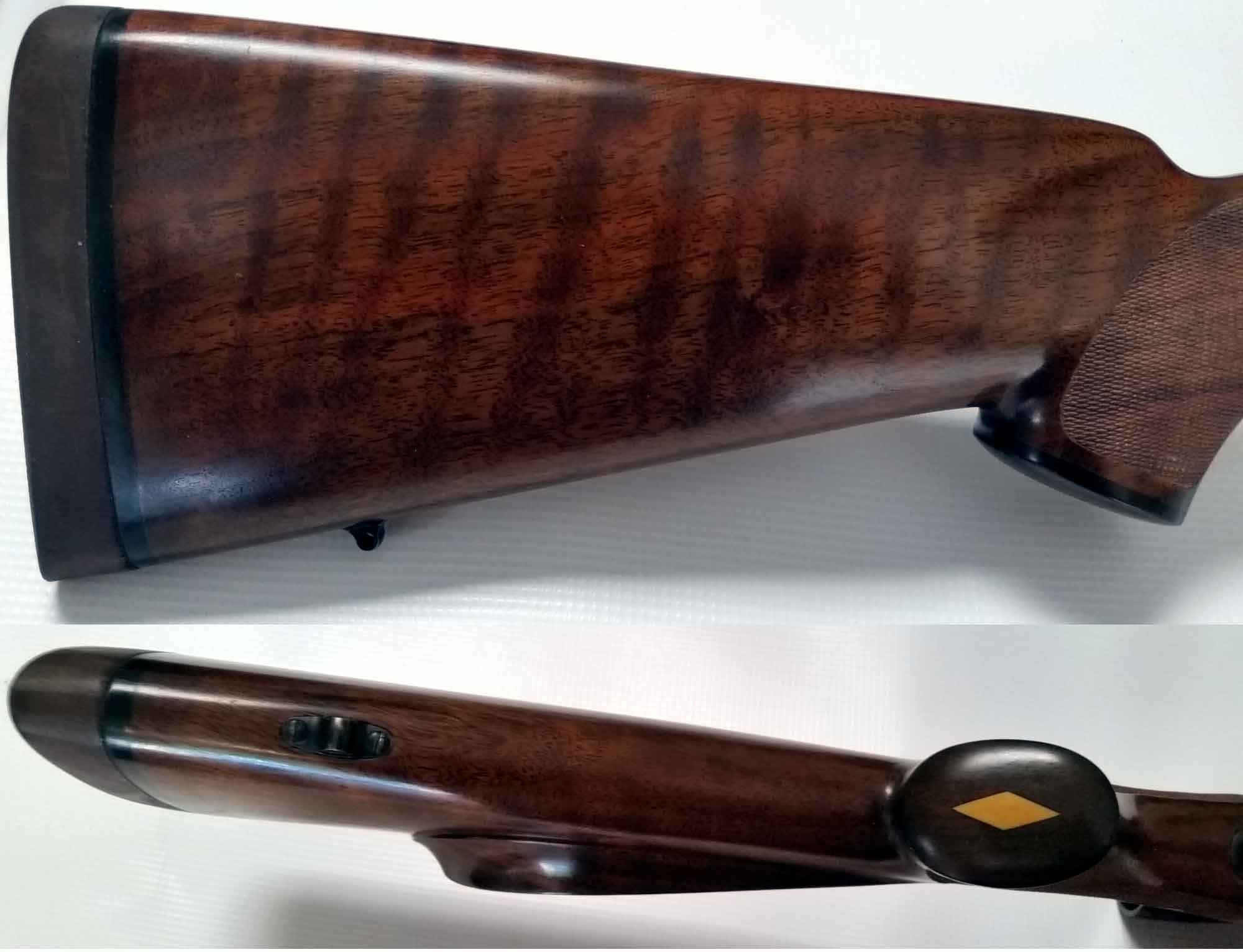 Custom Mauser Used Rifle 458 Winchester Magnum 24" Part Octagon Round Barrel With Muzzle Break And Fancy Walnut Stock