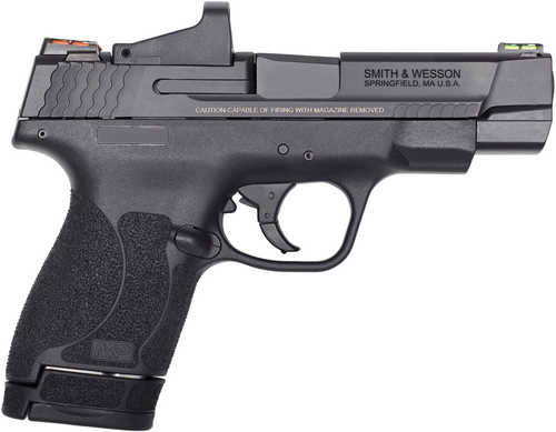 Smith & Wesson Performance Center Shield M2.0 9mm Luger 4" Barrel 8 Round Black Finish HiViz Fiber Optic Sights No Thumb Safety MOA Red Dot