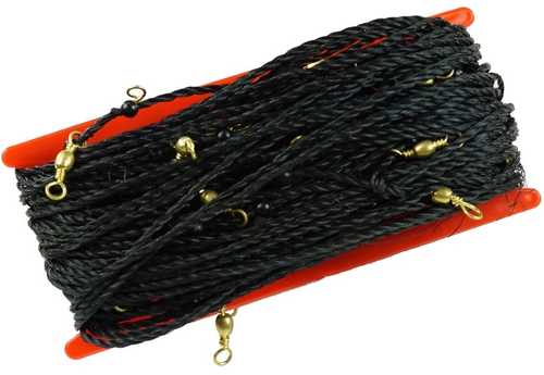 H&H Floating Trotline 120 ft with 25 Droplines, Swivels and Hooks Black Md: FTL120-25