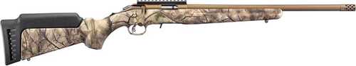 Ruger American Bolt Action Rifle 22 LR 18" Barrel 10 Round Bronze Cerakote GoWild IM Brush Camo Stock