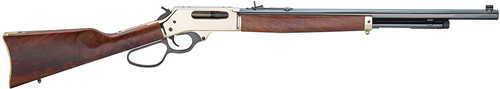 Henry H010B Brass Lever Action RIfle 45-70 Government 22" Barrel Round American Walnut Stock Receiver/Blued