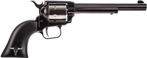 Heritage Rough Rider Small Bore Revolver 22 Long Rifle 6.5" Barrel 6 Round Black Laminate with Skull Grip Blued