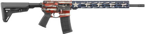 Ruger AR-556 MPR Semi Automatic Rifle 223 Rem/5.56 NATO 18" Barrel 30 Round American Flag Cerakote/Black Nitride