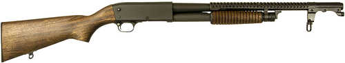 Inland M37 Pump Action Shotgun 12 Gauge 20" Barrel 4 Round Capacity 3" Chamber Black Parkerized Fixed Oil Wood Stock