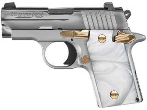 Sig Sauer P238 380 Acp Stainless Steel Pearl Grips And Gold Accents