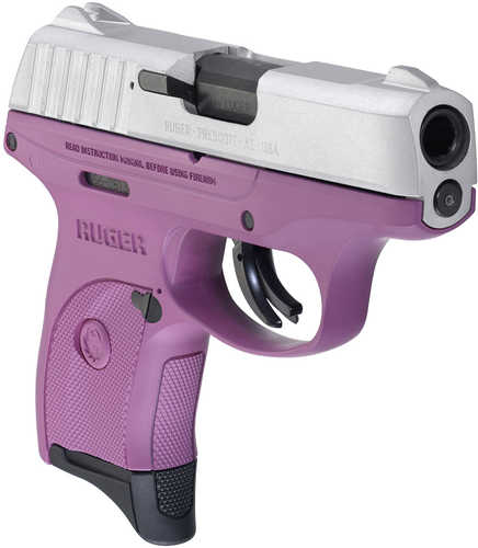 Ruger EC9s 9mm Pistol 3.12" Barrel 7 Round Silver Aluminum Cerakote Finish Purple Frame