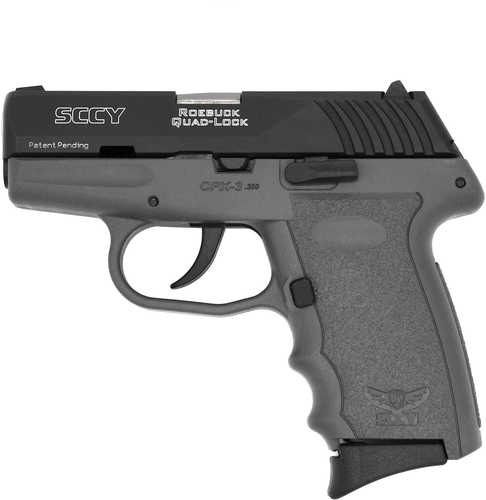 SCCY CPX-3 380 ACP 2.96" Barrel 10 Round Black Slide Sniper Gray Frame No Safety