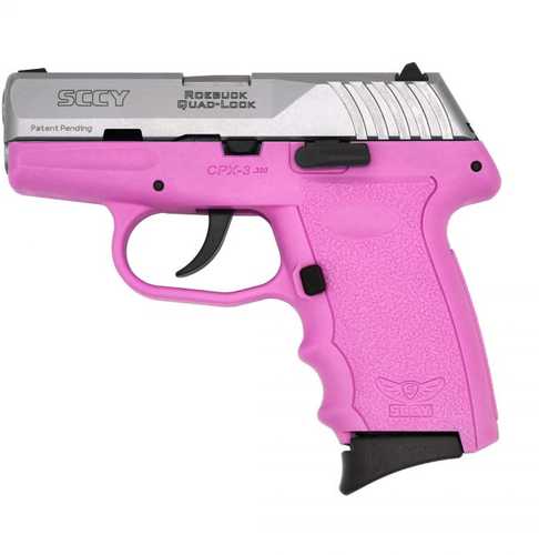 SCCY CPX-3 380 ACP 2.96" Barrel 10 Round Stainless Slide <span style="font-weight:bolder; ">Pink</span> Frame No Safety