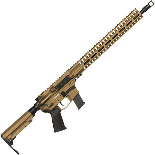 CMMG Resolute 300 MkG .45 ACP AR-15 Semi Auto Rifle 16" Barrel 13 Rounds Uses for Glock Style Magazines RML15 M-LOK Handguard RipStock Collapsible Stock Burnt Bronze Finish