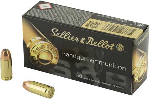 9mm Luger 50 Rounds Ammunition Sellier & Bellot 115 Grain Hollow Point