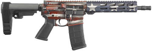 Ruger AR-556 American Flag Semi-Automatic Pistol 5.56 NATO 10.5" Barrel 30 Round SBA3 Brace Cerakote/Black